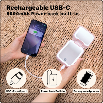 Aura 2-in-1 LED Mirror & Power Bank